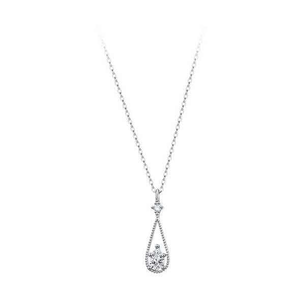 

water drop necklaces cubic zirconia aesthetic clavicular chain 925 silver elegant woman y2k accesories gift female fashion 2023