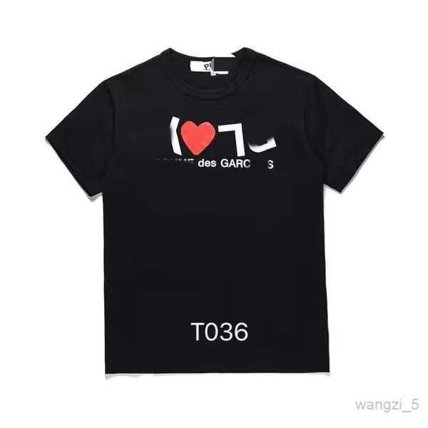 

fashion mens play shirt designer red heart commes casual s des badge garcons high quanlity tshirts cotton embroidery 6 hw4e 3 7sx7, White;black