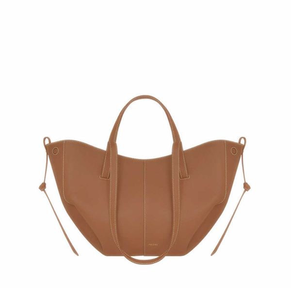 

evening bags polene cyme tote bag full-grain textured leather designer magnetic buckle closure handbag women suede inner lining luxury large