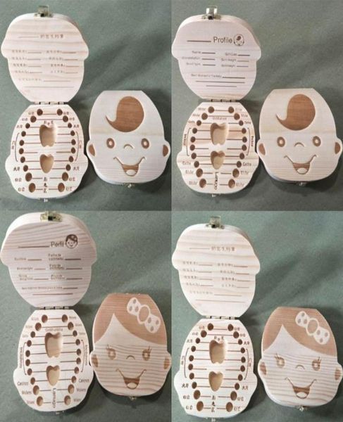 

spanish english tooth box for baby save milk teeth boysgirls image wood storage boxes creative gift for kids travel kit 2 styles 1896659