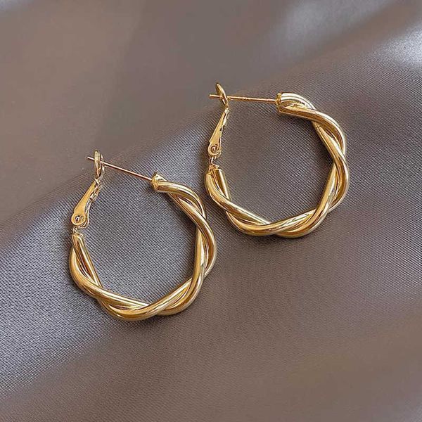 

charm new simple chain earrings ring metal round hoop earrings fashion circle hoops statement earrings for women party jewery gifts aa230519, Golden