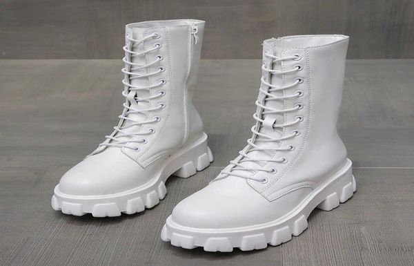 

women long boots mid calf autumn winter shoes platform lace up pu woman fashion plus size footwear female comfort botas h10092249823, Black