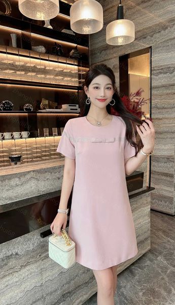 

23ss women dress womens designer clothing summer dresses drill bow decoration side insert pocket small a version short-sleeved dress womens, Black;gray