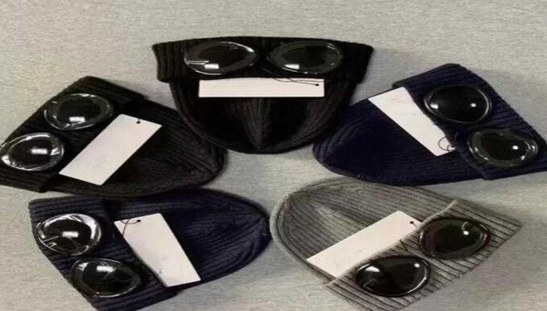 

caps hats 9 color europe designer autumn windbreak beanies one two lens glasses goggles cp men knitted hats face mask skull caps o2304652, Yellow