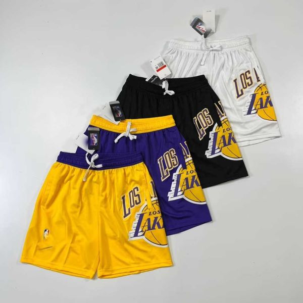 

lakers bulls warriors american shorts men's basketball pants embroidered mesh eyeball pants loose sweatpants men's, White;black