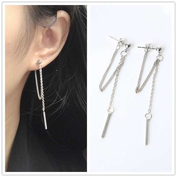 

charm korean fashion jewelry earrings tassel retro long drop chain metal wholesale statement ear brincos aa230519, Golden
