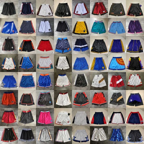 

2023 new all team basketball printed shorts short sport wear with pocket zipper sweatpants hip pop pant printing man four sports any jerseys, Black