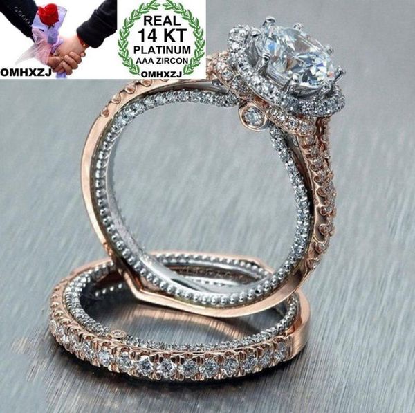 

omhxzj whole european couple rings fashion woman man party wedding gift luxury white zircon 14kt rose golds white gold ring se5046234, Silver