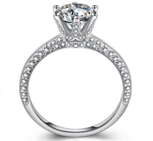 

luxury wedding engagement rings for bride real sterling silver yanhui women fine jewelry 2003224382934, Slivery;golden