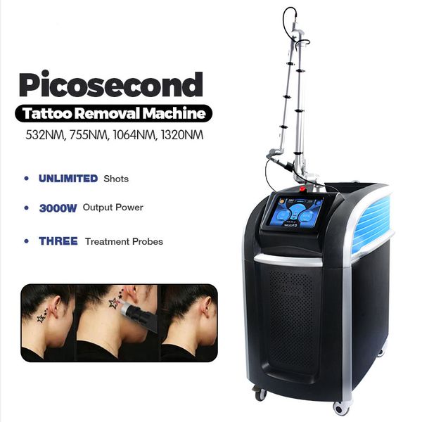 

picos laser tattoo removal machine 4 wavelength 532nm 755nm 1064nm 1320nm picosecond pigment removal, Black