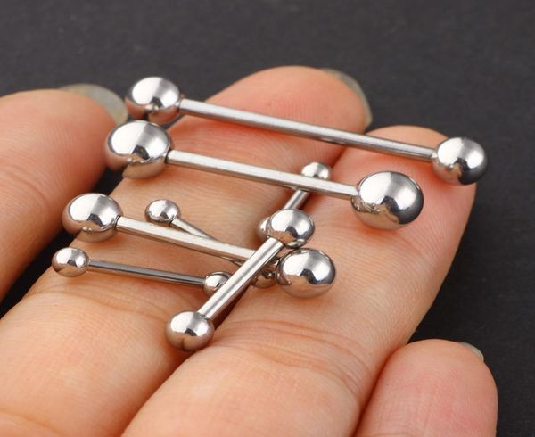 

tongue barbell ring stainless steel 70pcs lot mix 7 sizes body piercing jewelry tongue ring fashion2003825, Silver