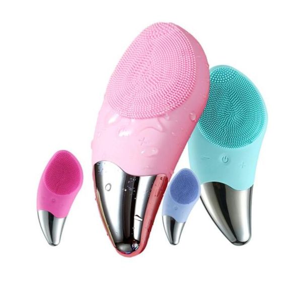 

usb rechargeable electric silicone facial cleansing brush facial cleaner brush skin care face massager deep cleansing pore remover1459794