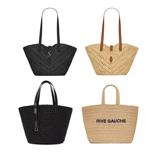 

vintage large travel basket beach bag mens luxury clutch rive gauche shopping handbag pochette womens crossbody shoulder bag designer weeken