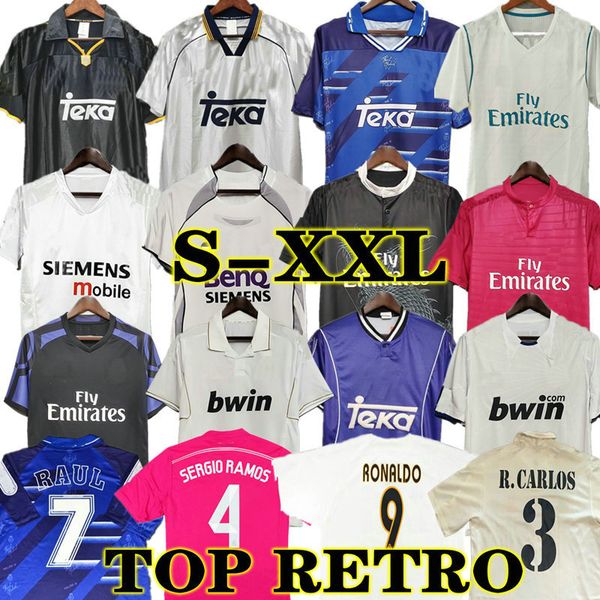 

figo retro soccer jersey football guti ramos hierro seedorf carlos 13 14 15 16 ronaldo zidane beckham real madrids raul redondo 94 95 96 97, Black;yellow