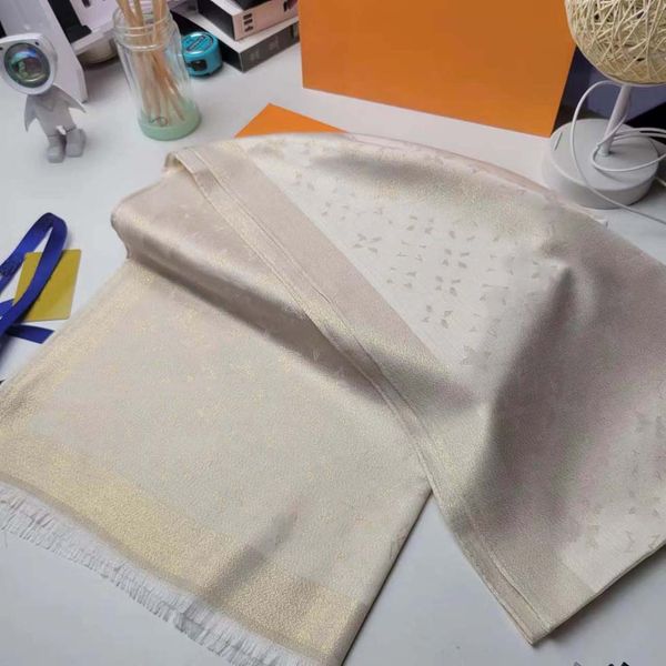 

Women Silks Fashion Blend Cotton Silken Scarf Designers Scarves Top Quality Silk Color-blocking Fringed Edges Size 180cmx70cm C4KO VVVG