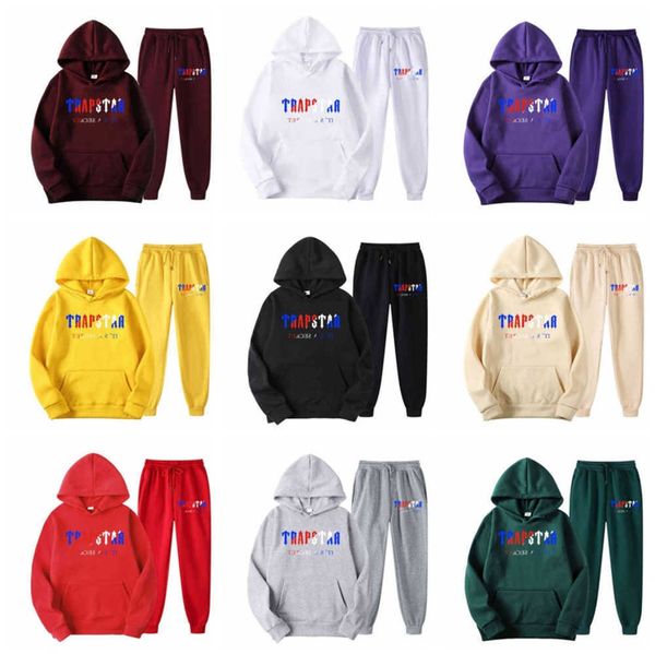 

tracksuit roblox t shirt trapstar brand printed sportswear large men's shirts 16 colors warm two pieces set loose hoodie sweatshirt pan, White;black