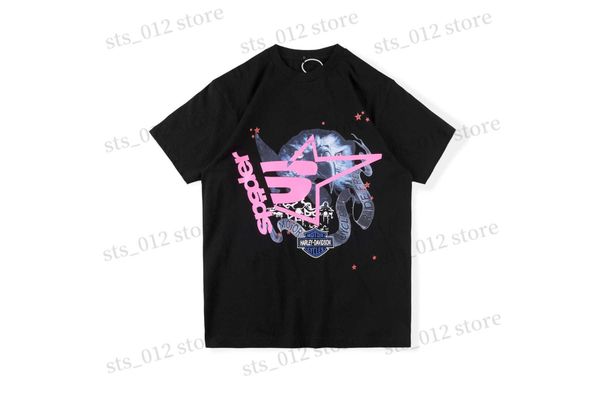 

men's t-shirts 21ss hip-hop singer same style bubble letter 5555555 spider printed male and female trend t230519, White;black