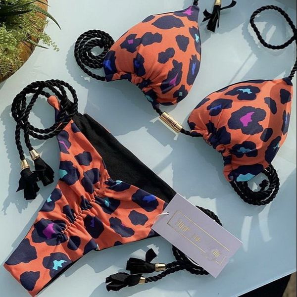 

women's swimwear summer micro bikini set push up swimwear women brazilian bikini leopard swimsuit halter biquini holiday beach bathing, White;black