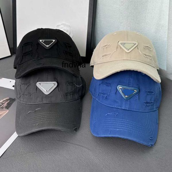 

designer ball caps couple's reversed triangle made old washed cowboy hat broken hole baseball hat fashion retro duck tongue hat, Blue;gray