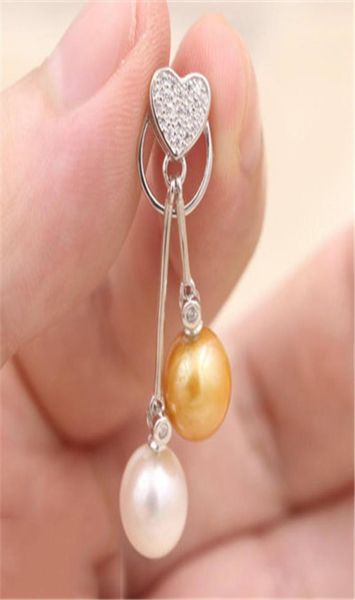 

2 drop pearl heart pendant necklace setting mounting base solid 925 sterling silver wome039s diy jewelry findings accessory sem1697895