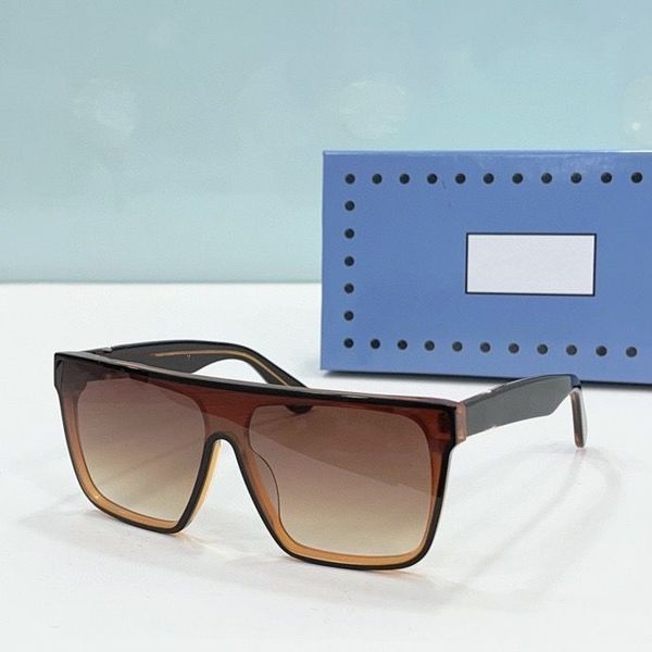 

2023 women men fashion sunglasses black width plank full frame yellow gradient color square glasses available with box, White;black