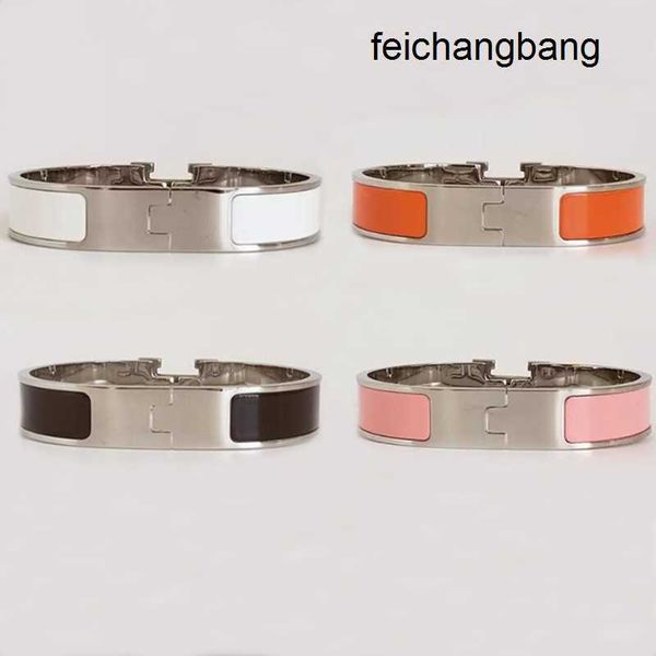 

h home classic bracelet for sale designer h letter bangle luxury brand enamel bracelets men and women fashion with bag, Black