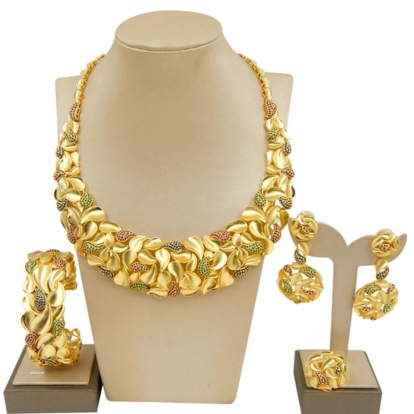 

yulaili exquisite necklace earrings bracelet ring set noble fashion bridal jewelry set, Black