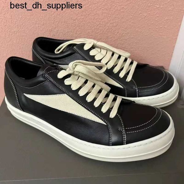 

ro shoes men's fashion shoes autumn canvas leather small triangle thick sole elevated sports casual single shoes elevated low women, Black