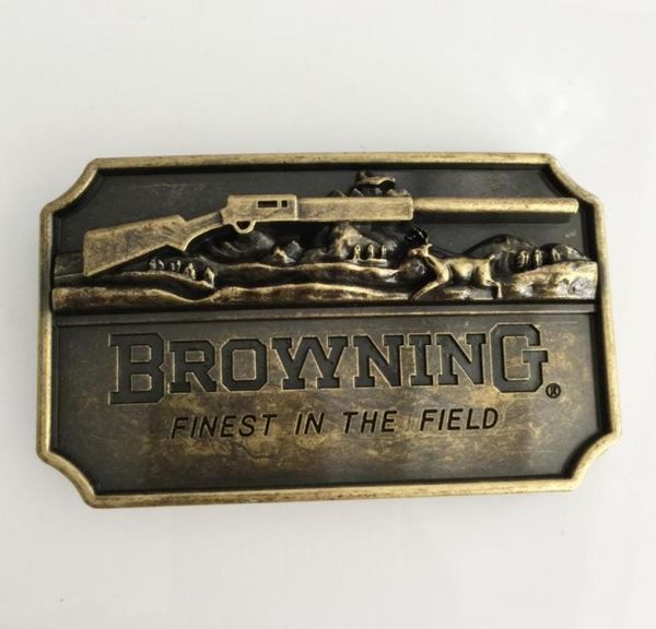 

1 pcs browning hunting gun buckle hebillas cinturon men039s western cowboy metal belt buckle fit 4cm wide belts5389575, Slivery;black