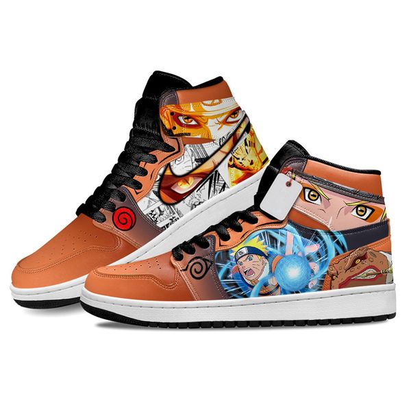 

fashion dress shoes men women nrt uzumaki anime sneakers italy delicate high graffiti calfskin designer custom animes running athletic shoe, Black