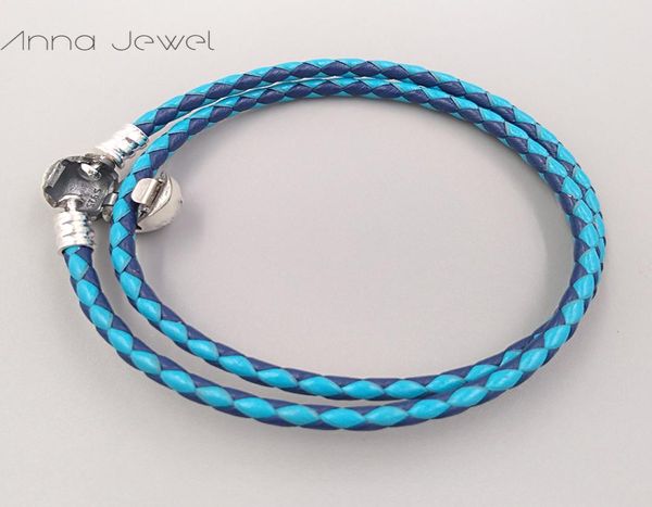 

diy charms jewelry pandora authentic 925 sterling silver clasp bead original stamp woven leather bracelets bangle making for women2712113