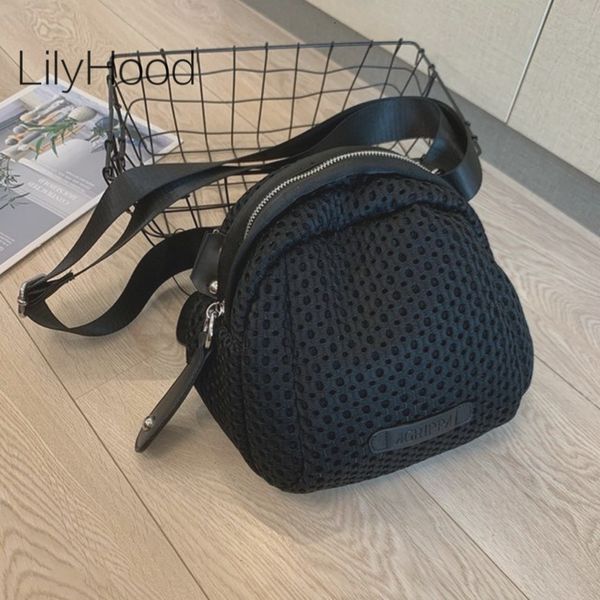 

waist bag small casual nylon handbag female hollow out fabric medium size shoulder bag 2023 leisure shell phone side sling pouch 23519