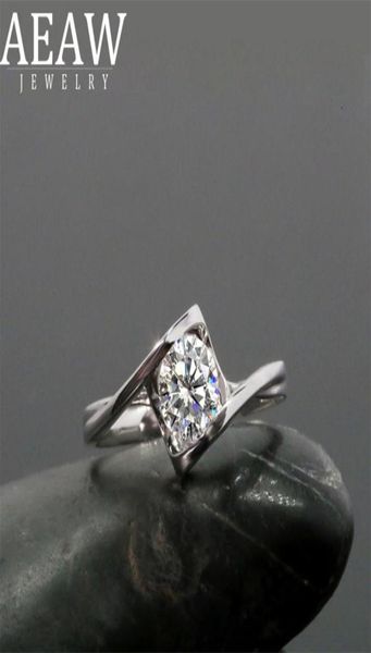 

solitaire ring aeaw 14k white gold 030ct round cut hthp lab grow diamond real ring engagement side heart style wedding 2208267901393, Golden;silver