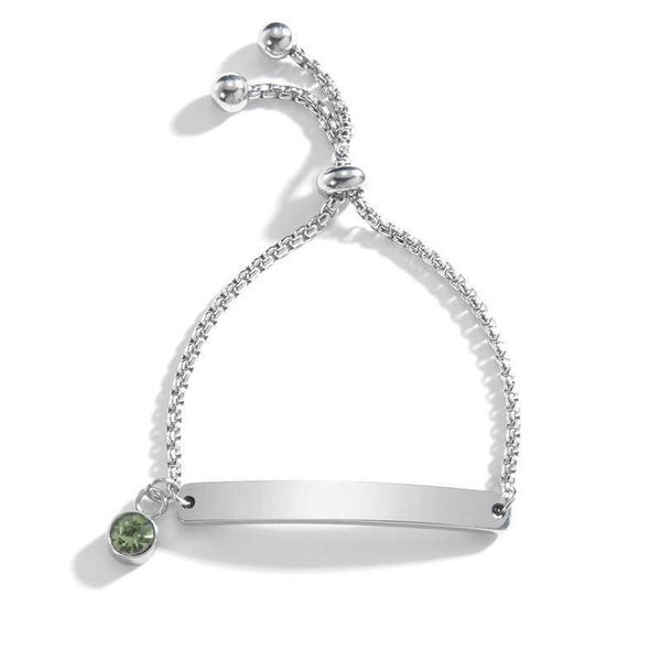 

personalized style with zircon 12 birthstone bracelet embellishments curved sign extension buckle bracelet versatile stainless steel for men, Golden;silver