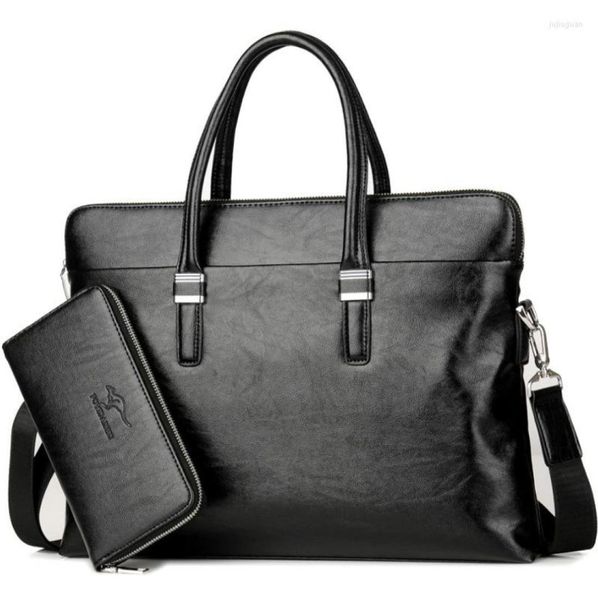 

briefcases men039s business office briefcase leather handbag male computer lapshoulder bag large solid messenger tote4412211