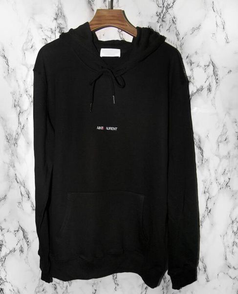 

designers mens hoodies for men women laurent hoodie hooded pullover sl letter printed long sleeve clothes lovers sweatshirts jumpers us size, Black
