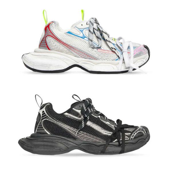 

designer brand casual shoe 3xl lace-up mesh trainer sneakers thick sole increase do old couple sneakers 36-46 with box no443, Black