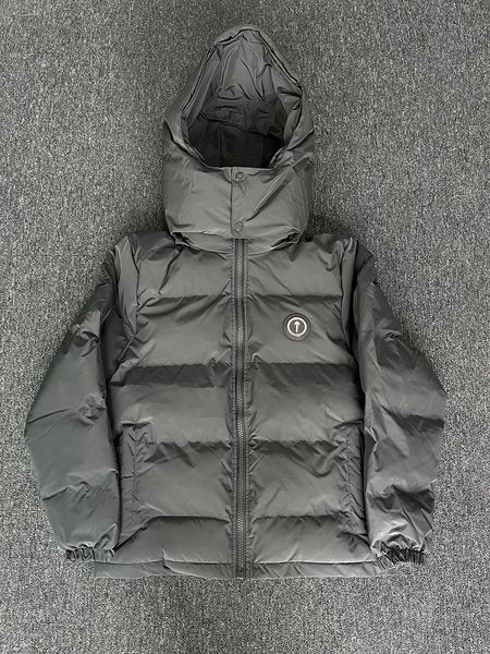 

irongate detachable hood letter embroidered hoodie winter warmth men's coats trapstar jackets, Black;brown