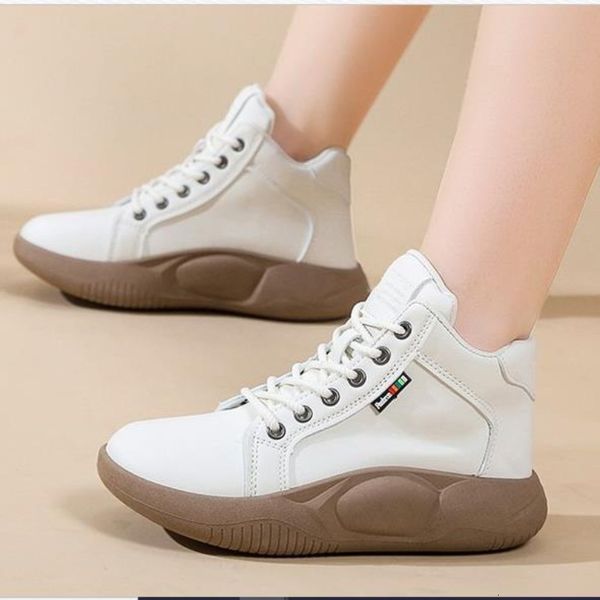 

dress shoes sepatu wanita olahraga kasual hak platform baru sneakers kulit pu lari flat musim gugur tebal berenda mujer zapatos 230517, Black