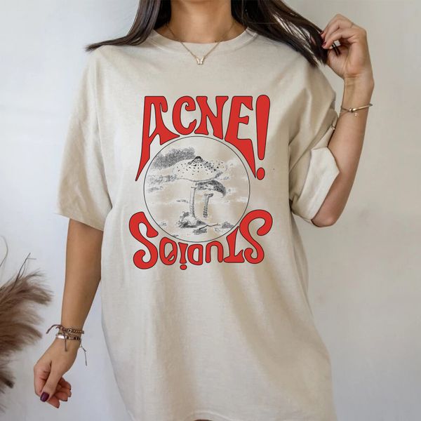 

womens tshirt hahayule summer fashion vintage women tshirts acne mushroom graphic tees harajuku travel hipster aesthetics tshirt 230519, White