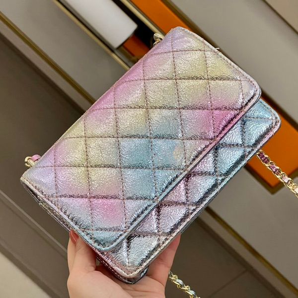 

mermaid princess classic mini flap 2.55 wallet with chain bags quilted gold metal hardware crossbody shoulder card holder purse outdoor saco, Red;black
