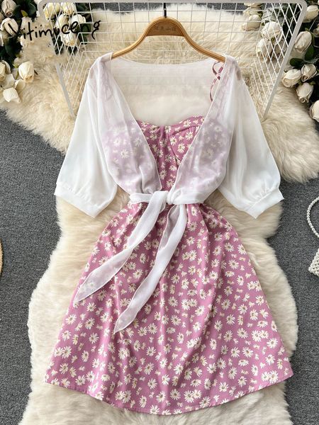 

basic casual dresses yitimuceng floral dress for women fashion sweet spaghetti strap strapless mini dress vintage casual slim summer dress 2, Black;gray