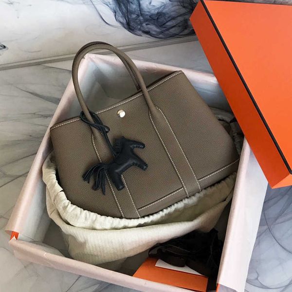 

handmade authentic handbag bag designer garden party tote wax line togo cowhide business leisure commuter women's