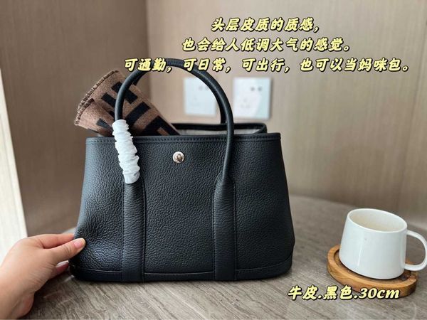 

black handbag classic garden party tote bag 2023 new women's leather3b9v