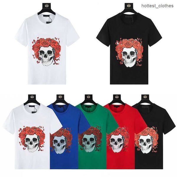 

am mens t-shirts rose skeleton designer t shirt classic womens cotton tees european size s/m//xl fxck, White;black