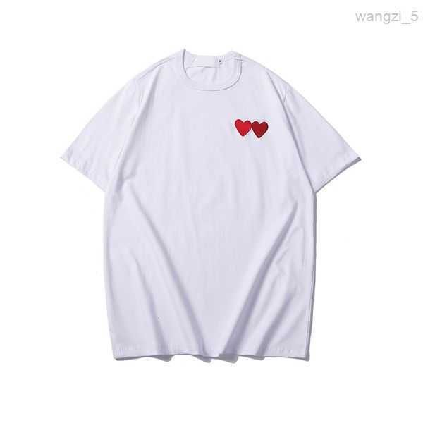 

cdg fashion mens play t shirt designer red heart commes casual women shirts des badge garcons high quanlity tshirts cotton embroidery 8 nlfv, White;black