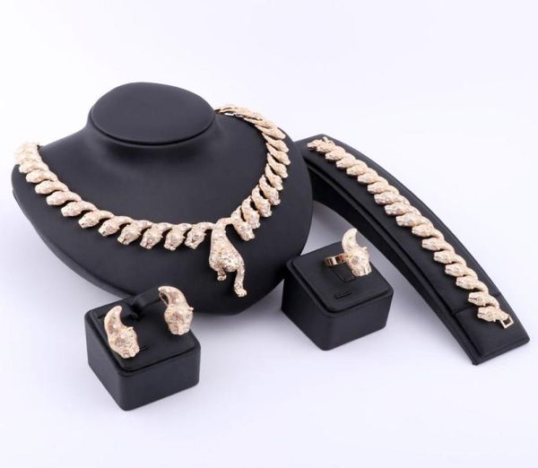

nigerian dubai african gold silver plated crystal necklace earrings ring bracelet bridal jewelry sets for women wedding party5271666, Slivery;golden