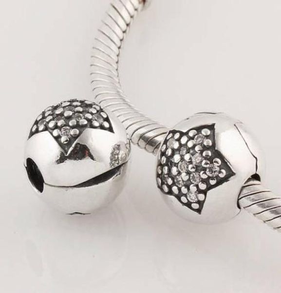

authentic 925 sterling silver you are a star clip bead with clear crystal fits european pandora charm bracelets6754442, Black