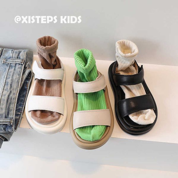 

sandals xisteps children girls boys summer sandals baby leather sandals for girl platform sandals biege black beach sandals baby shoes aa230, Black;red