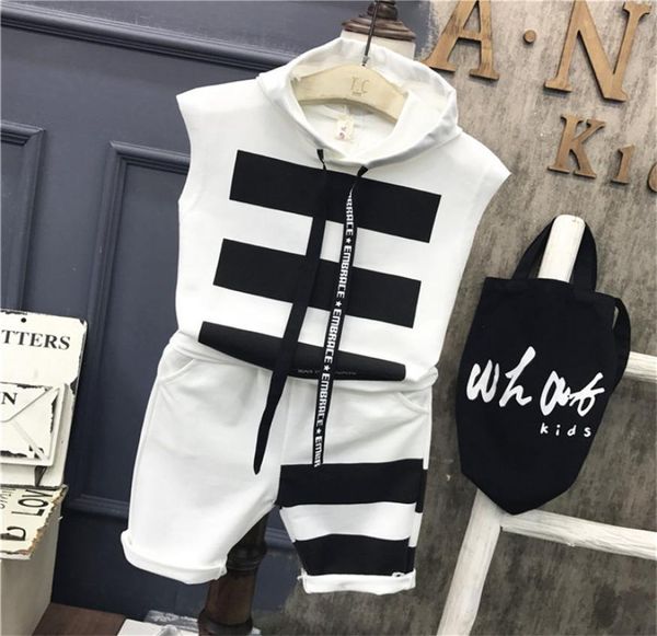 

children boys clothing set baby boy striped letter sports suits 27 years kids 2pcs sets spring summer fashion clothes tracksuit y5505371, White